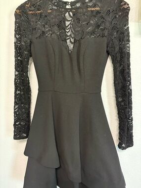 Elegant Black Lace Fit & Flare Dress